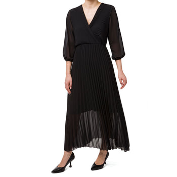 Vestito nero effetto plisse da donna Swish Jeans, Abbigliamento Donna, SKU c812500015, Immagine 0